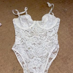 White lace bodysuit